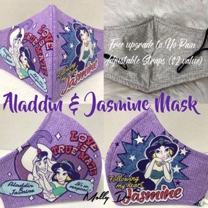 Vintage Aladdin & Jasmine Adult Face Mask